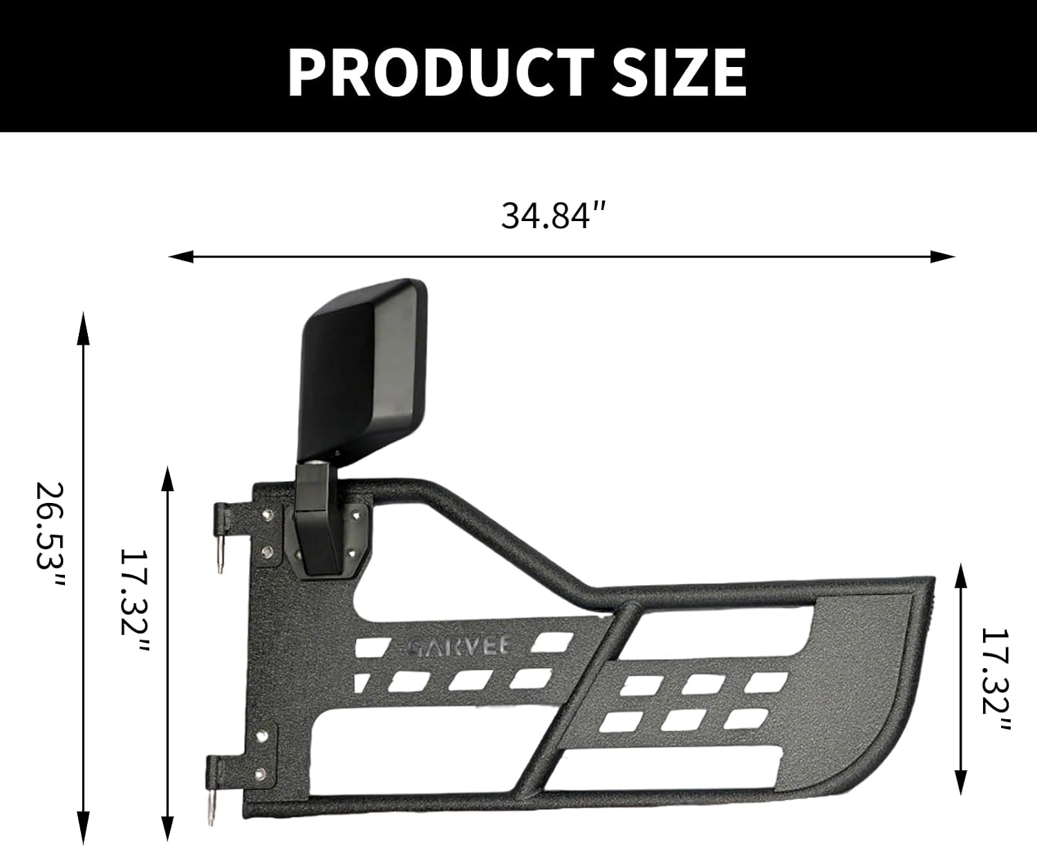 2 Door Tubular Trail Doors for Wrangler TJ 1997-2006 Off Road Tube Door Set with Rearview Mirrors Vehicle-Specific Fit Steel/Alloy Steel