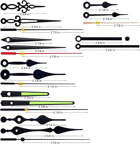 Miniatura 2 de EMOON Kit de repuesto de mecanismo de reloj silencioso de 3 piezas, piezas de movimiento de reloj a pilas con 7 manecillas de reloj (longitud total