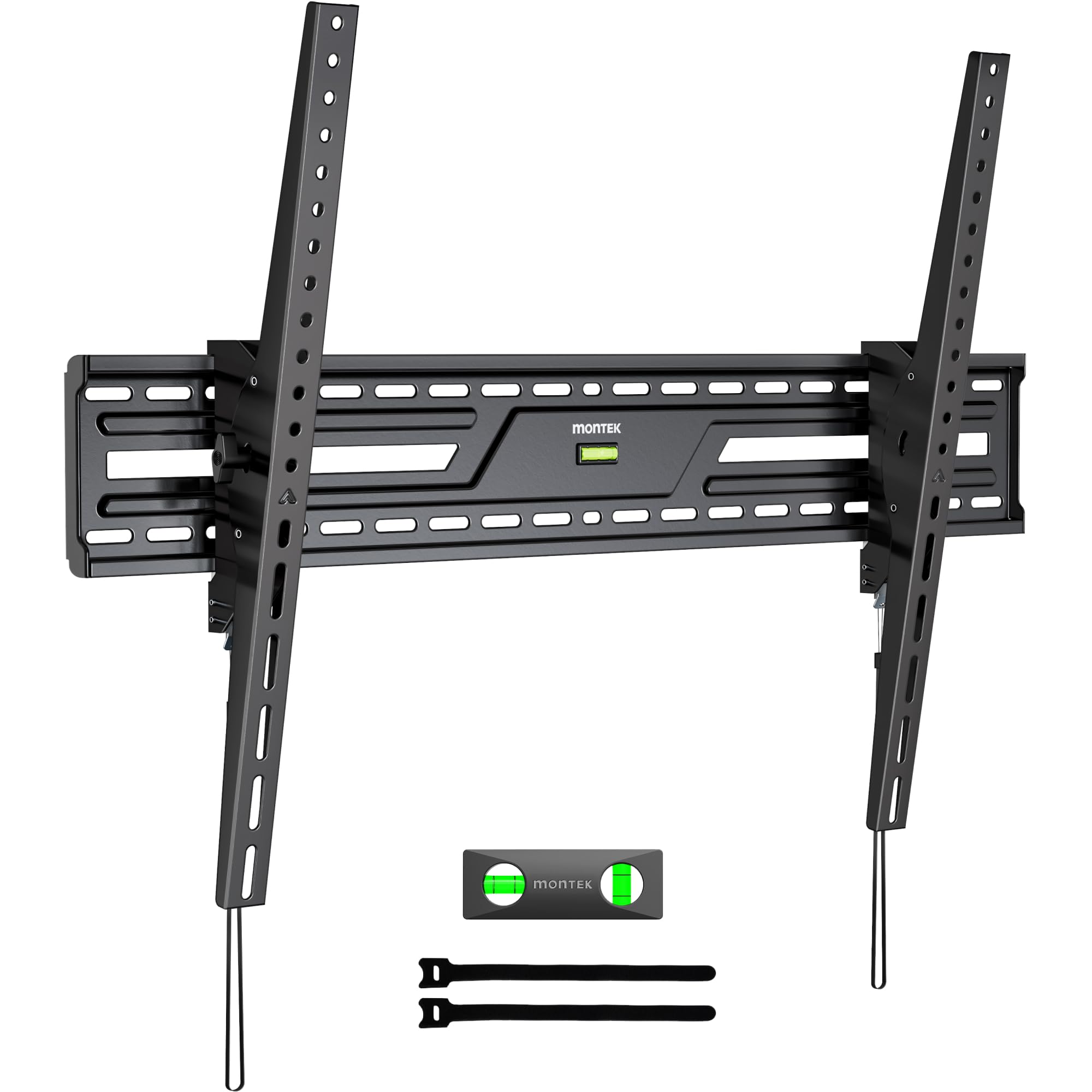 monTEK Soporte de Pared Ultrafino para TV 50-100 Pulgadas LCD/LED/Plasma | Inclinable, Hasta 100 kg, Cordones Ajustables, VESA Máx. 900 x 600