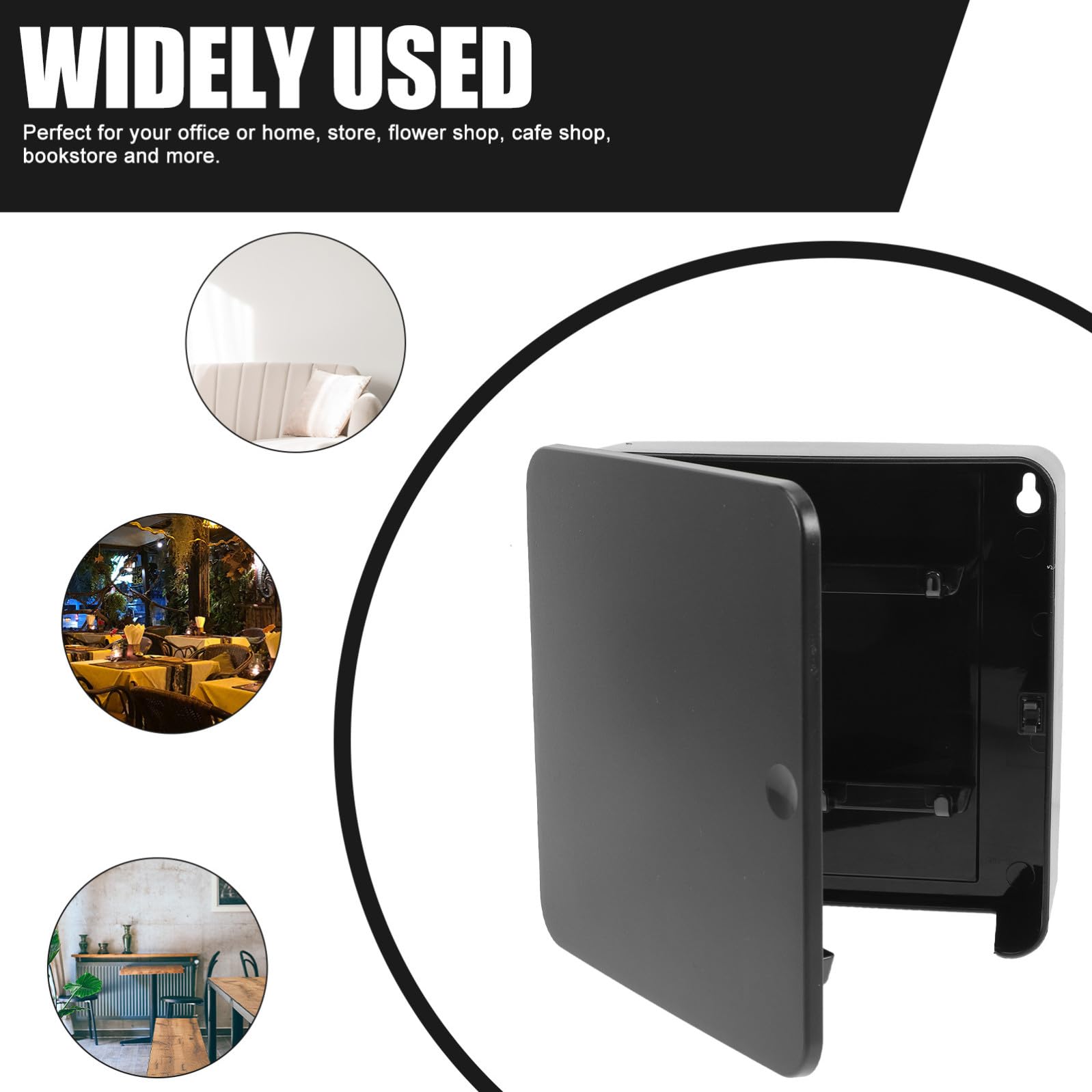 Operitacx Porta Chiavi da Parete Nero Magnetico in Plastica Design Moderno ed Elegante Appendichiavi senza Foratura per Casa e Ufficio