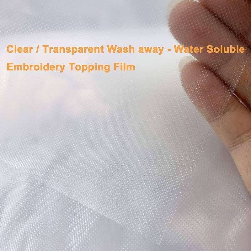 Water Soluble Stabilizer 12"x 25yd Roll Machine Embroidery Stabilizer Wash Away Embroidery Topping Film for Hand Sewing - (Style A)