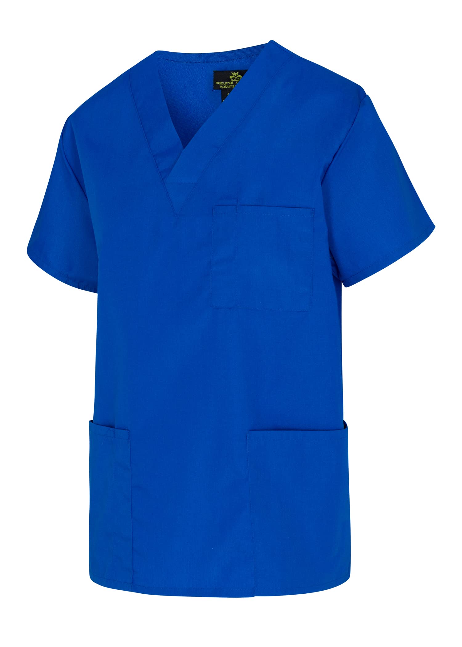 Natural Uniforms Classic Unisex 3 Pocket Scrub Top (X-Large, True Royal Blue)