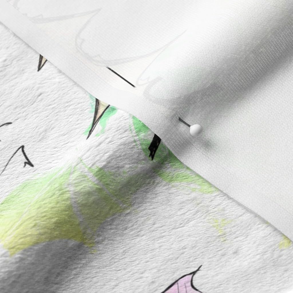 Spoonflower Fabric - Dragon Rainbow Dragons Multi Book Illustration Printed on Minky Fabric by The Yard - Sewing Baby Blankets Quilt Backing Plush