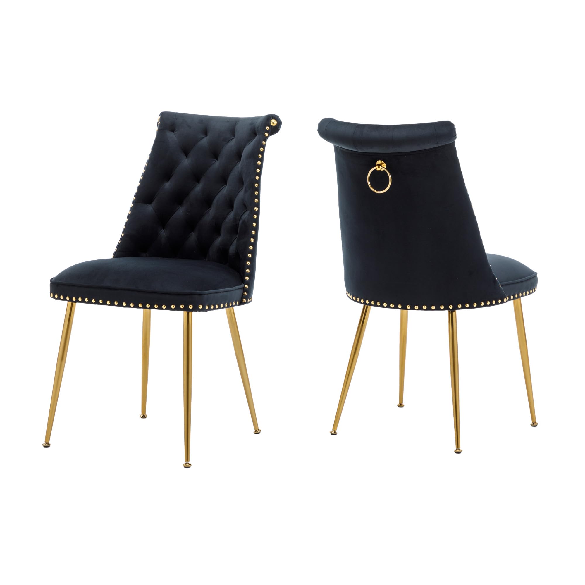 Amazon.com - Clihome Velvet Dining Chairs Set of 2，Black
