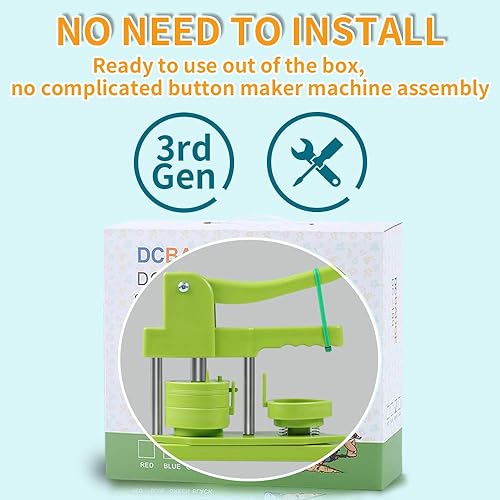 Miniatura 8 de Prensa para fabricar pines de 1 pulgada por tu cuenta, de tercera generación y sin instalación, incluye 500 piezas, imágenes, cortador circular y