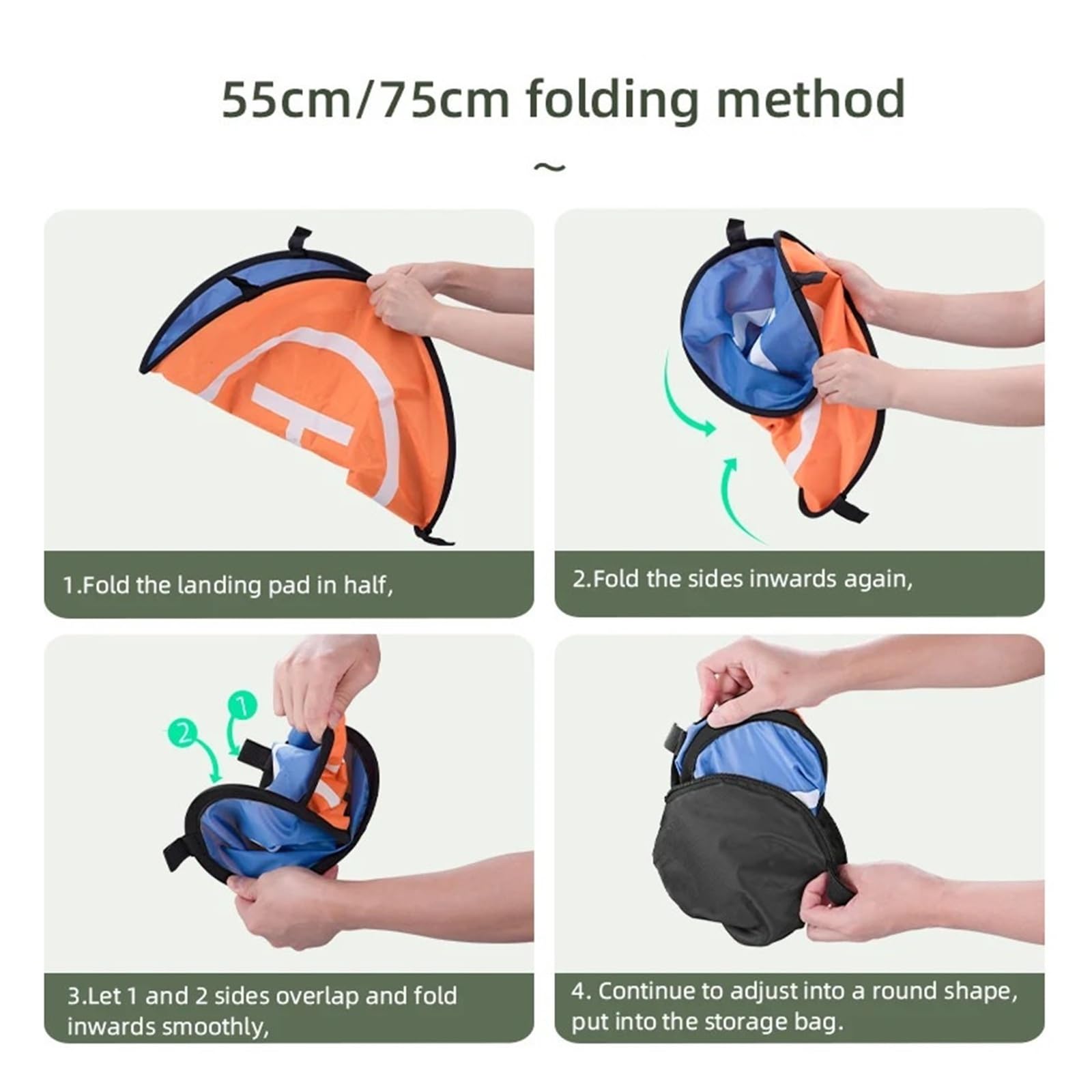 Almohadilla de aterrizaje plegable de 40/55/75 cm para DJI Avata 2/Mini 3-5 Pro/Air 3/2S (almohadilla de aterrizaje de 40 cm)