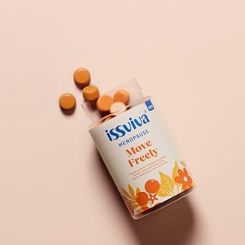 Issviva Menopause Joint & Bone Support Gummies | Vegan Orange Flavour | Turmeric + Black Pepper + Calcium + Vitamin D3 | Anti-Inflammatory Relief for Women | 60 Gummies