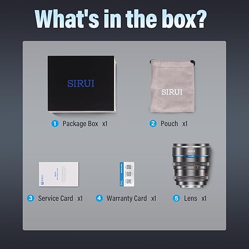 Miniatura 32 de SIRUI Night Walker S35 - Juego de lentes Cine de enfoque manual, 0.94 pulgadas, 1.79 pulgadas, 1.79 pulgadas, lente de apertura grande T1.2