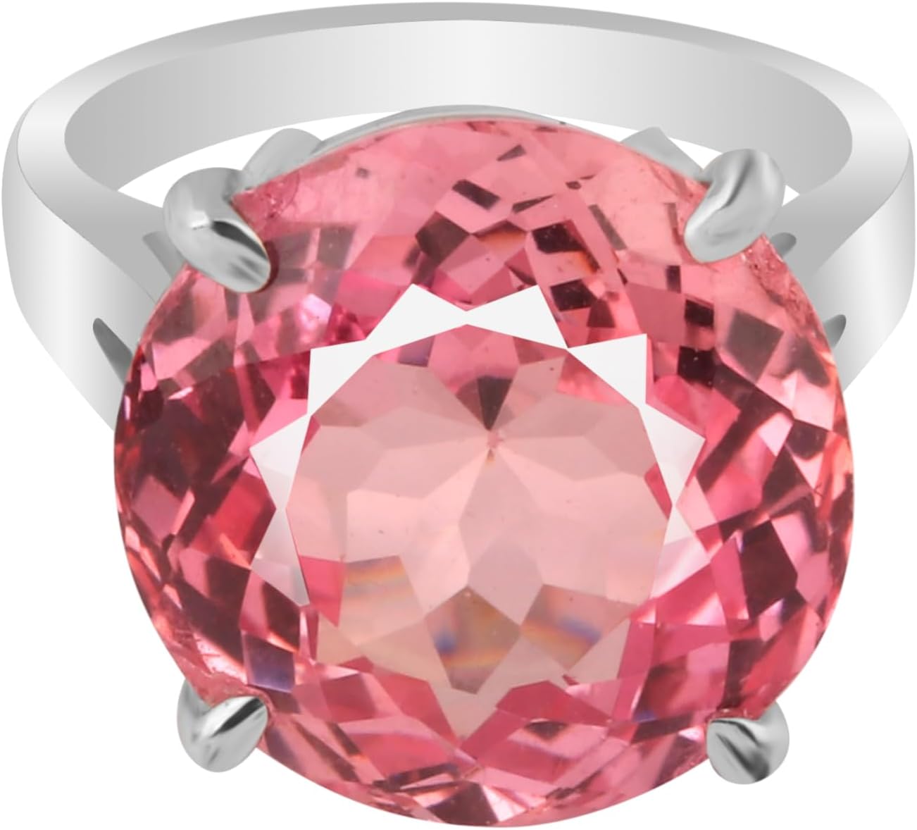 GEMHUB Pink Kunzite Gemstone Silver Ring 925 Sterling Silver Ring for Engagement | Anniversary | Birthstone Jewelry for Women