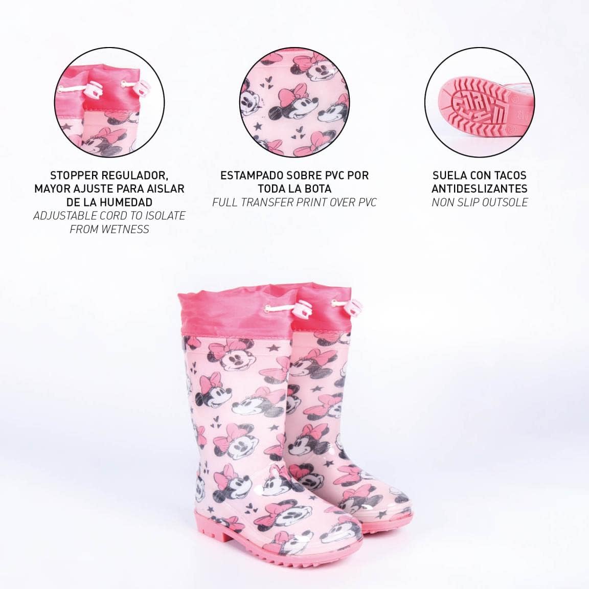 CERDÁ LIFE'S LITTLE MOMENTS Girls' water boots with Minnie-Mouse motif, officially licensed product girls Rain boots