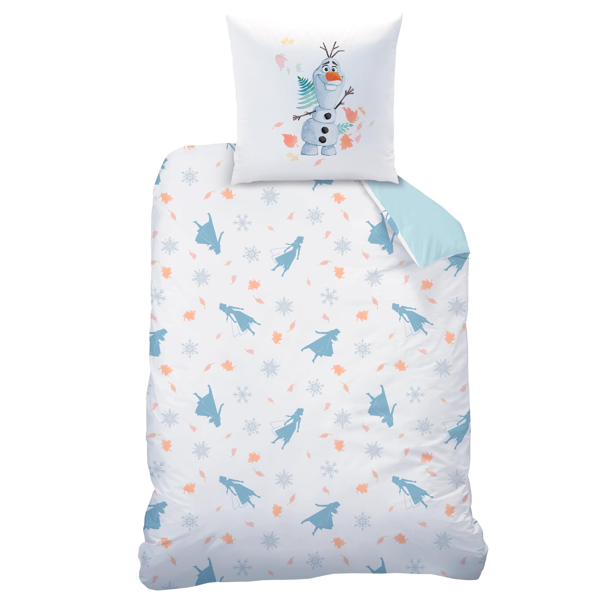 OMYDREAM Disney Home Frozen - Juego de funda nórdica para cama (funda de edredón de 140 x 200 cm, funda de almohada de 63 x 63 cm), color azul