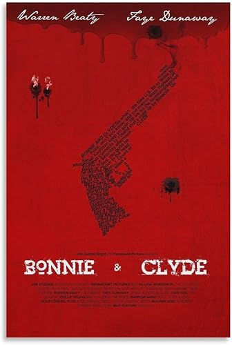 Bonnie And Clyde Movie Warren Beatty Faye Decor Wall (8) Lienzo Pintura Póster de arte de pared para dormitorio, sala de estar, 16 x 24 pulgadas