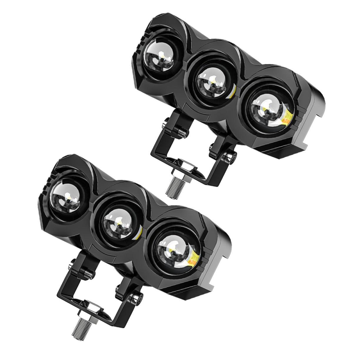 Coppia Faretti Fendinebbia LED Moto Impermeabili Ip68 in Alluminio e PC Doppia Modalità Luce per Sicurezza Migliorata, per Moto ed E-bike Fuoristrada