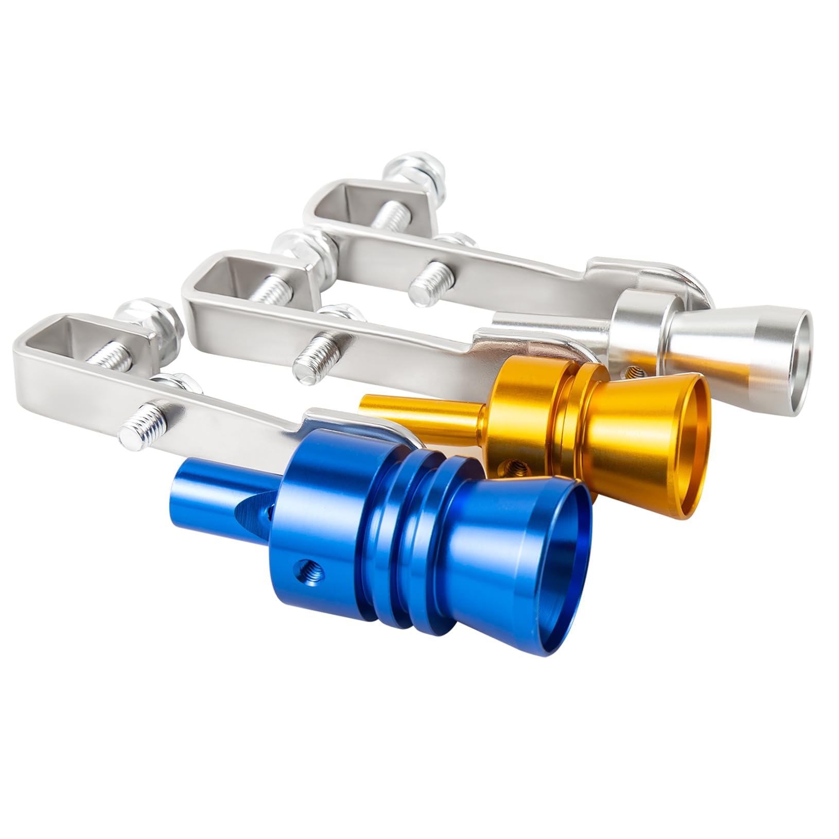 Ponpon 3Pcs Car Turbo Sound Universal Aluminum Turbo Whistle Muffler Pipe Whistle Car Roar Maker 3 Sizes(Random Color)