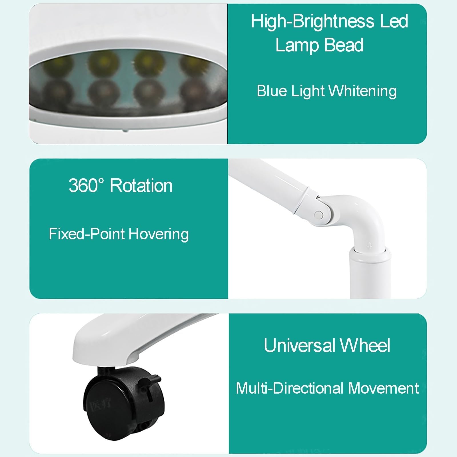 Máquina Profesional de blanqueamiento Dental, Dispositivo de Suelo de 3 Colores, 8 Luces LED Azul fría, Acelerador de blanqueamiento Dental móvil, para clínicas dentales y Salones de Belleza.