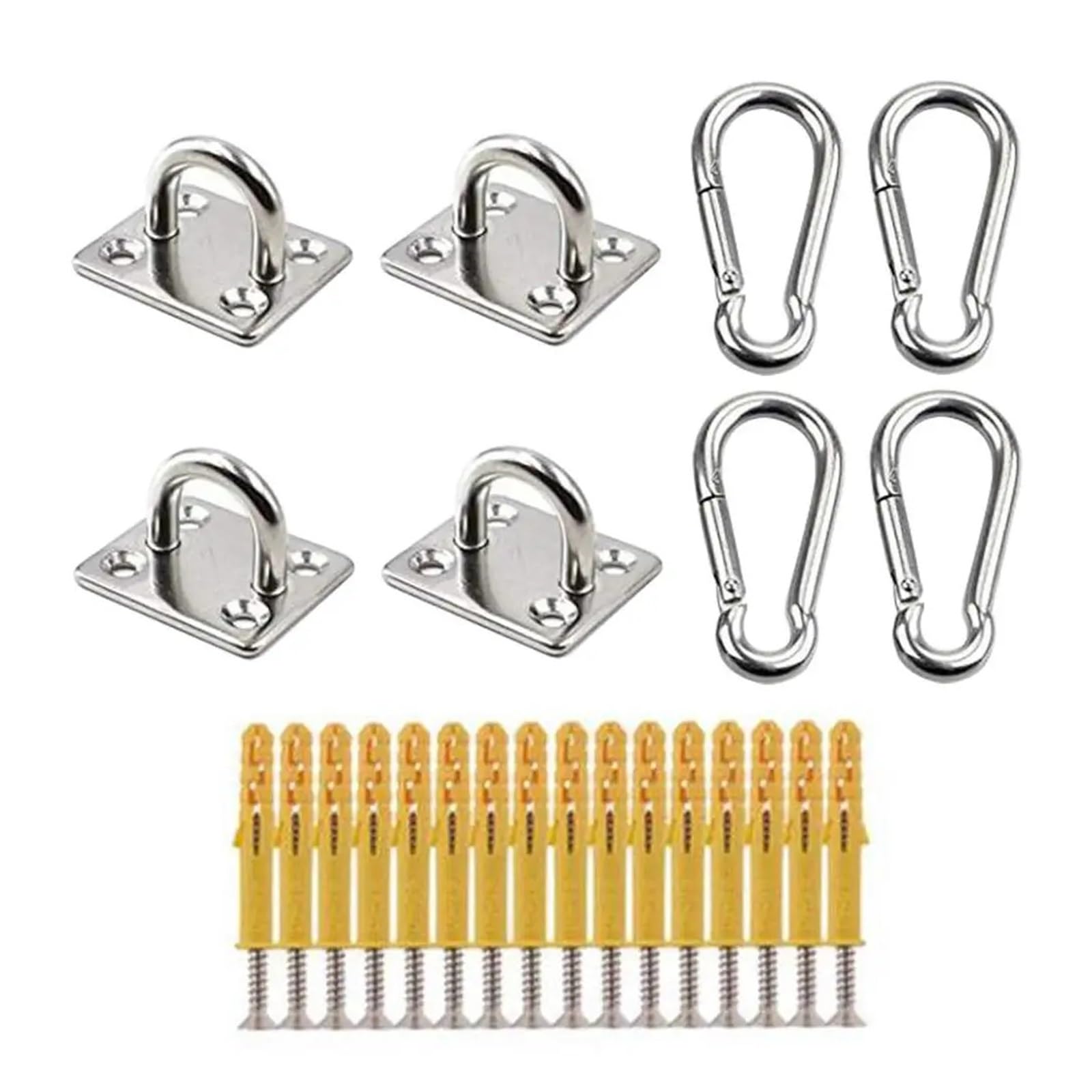 Ganci for Amaca, Gancio for soffitto con Ancoraggio for Altalena in Acciaio Inossidabile | Supporto da soffitto resistente in confezione da 4 for amaca, sedia da yoga, sospensione da palestra