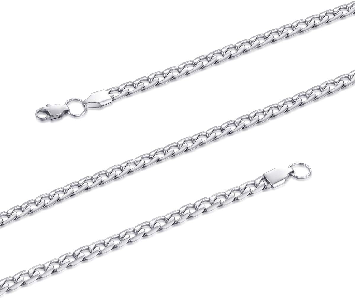 Stainless Steel Cuban Link Chain for Men, Silver/18k Gold Plated Necklace Chain for Men, 5mm/7mm/9mm Mens Chains Necklaces, 18"-30" - Image 5