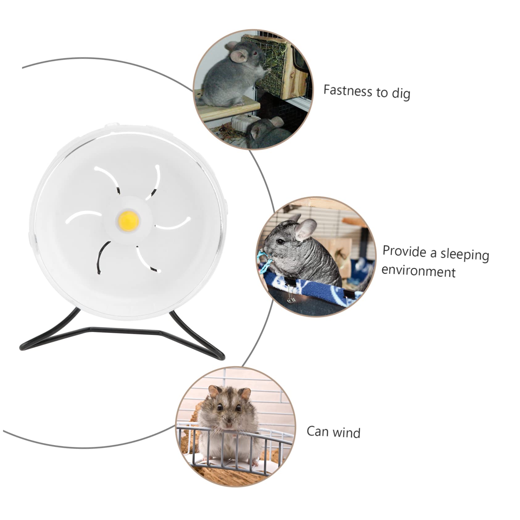 MERRYHAPY 17.5cm Silent Running Wheel for Hamsters Exercise Toy Nighttime Comfort Small Pet Rolling Wheel for Fun