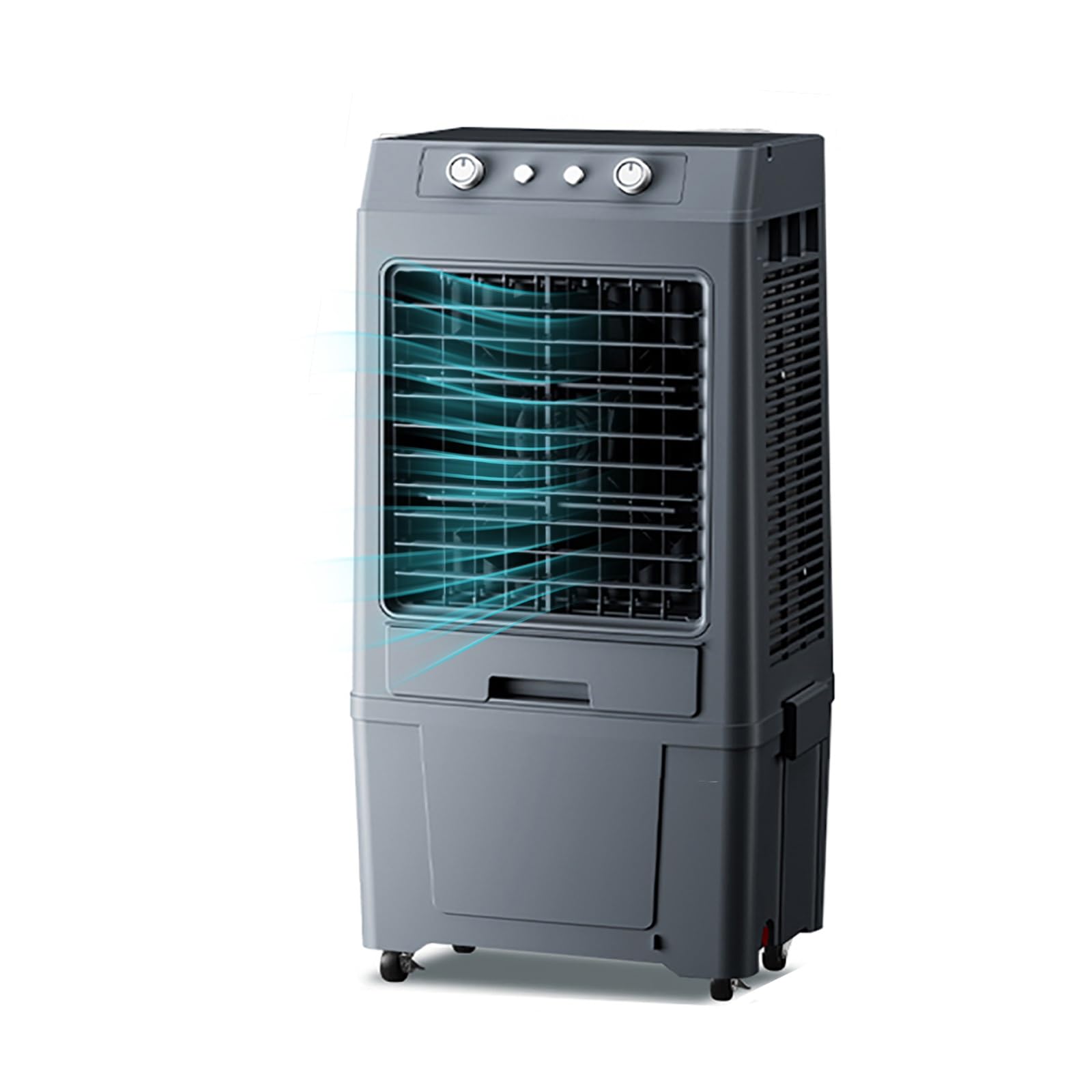 LRZPTDYU Industrial Evaporative Air Cooler 40L, Portable Water Cooling Fan with 3 Speeds, 120° Oscillation, Detachable Water Tank for Commercial, Factory & Workshop