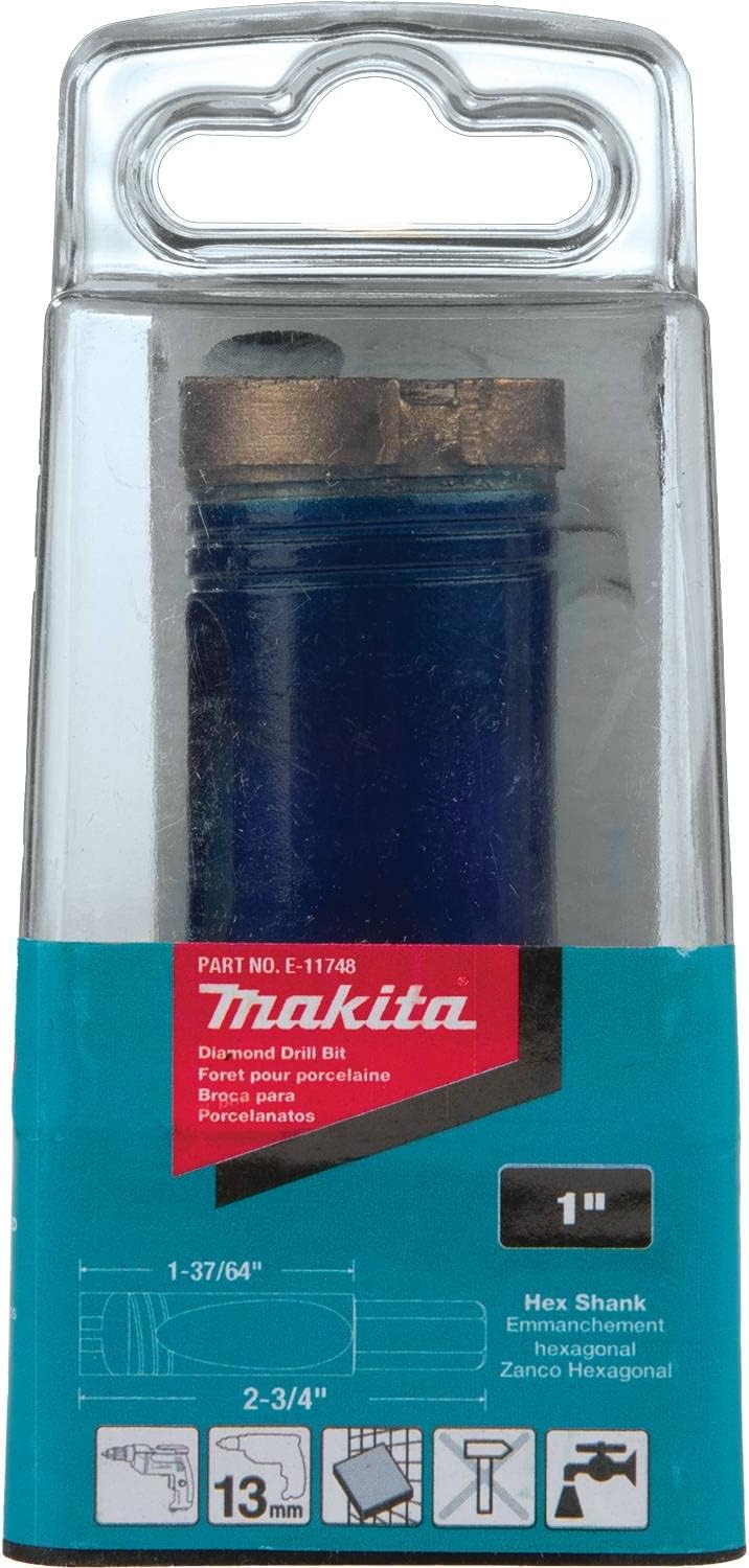 Makita E-11748 1" Diamond Drill Bit, Hex Shank