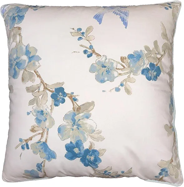 Bird Floral Throw Pillow Case 18x18 Inch - Colorful Flowers Decoration Pillow Cover Vintage Wildflowers Pillows Cover Outdoor Farmhouse Plant Cushion Case for Home Couch Bed Sofa