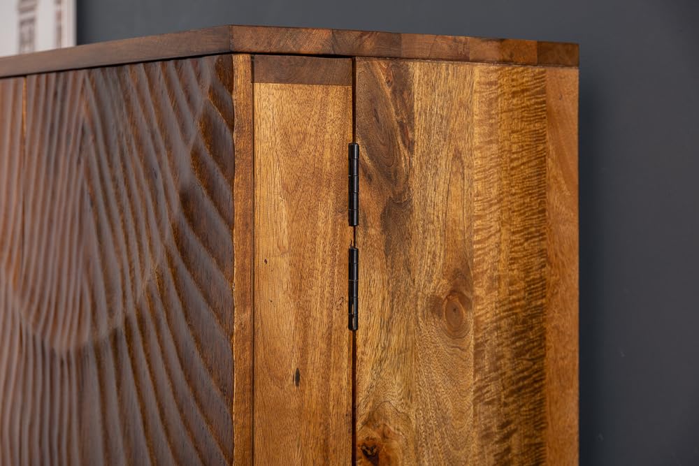 Barschrank SCORPION - 141cm - braun - Mangoholz handgefertigtes Unikat