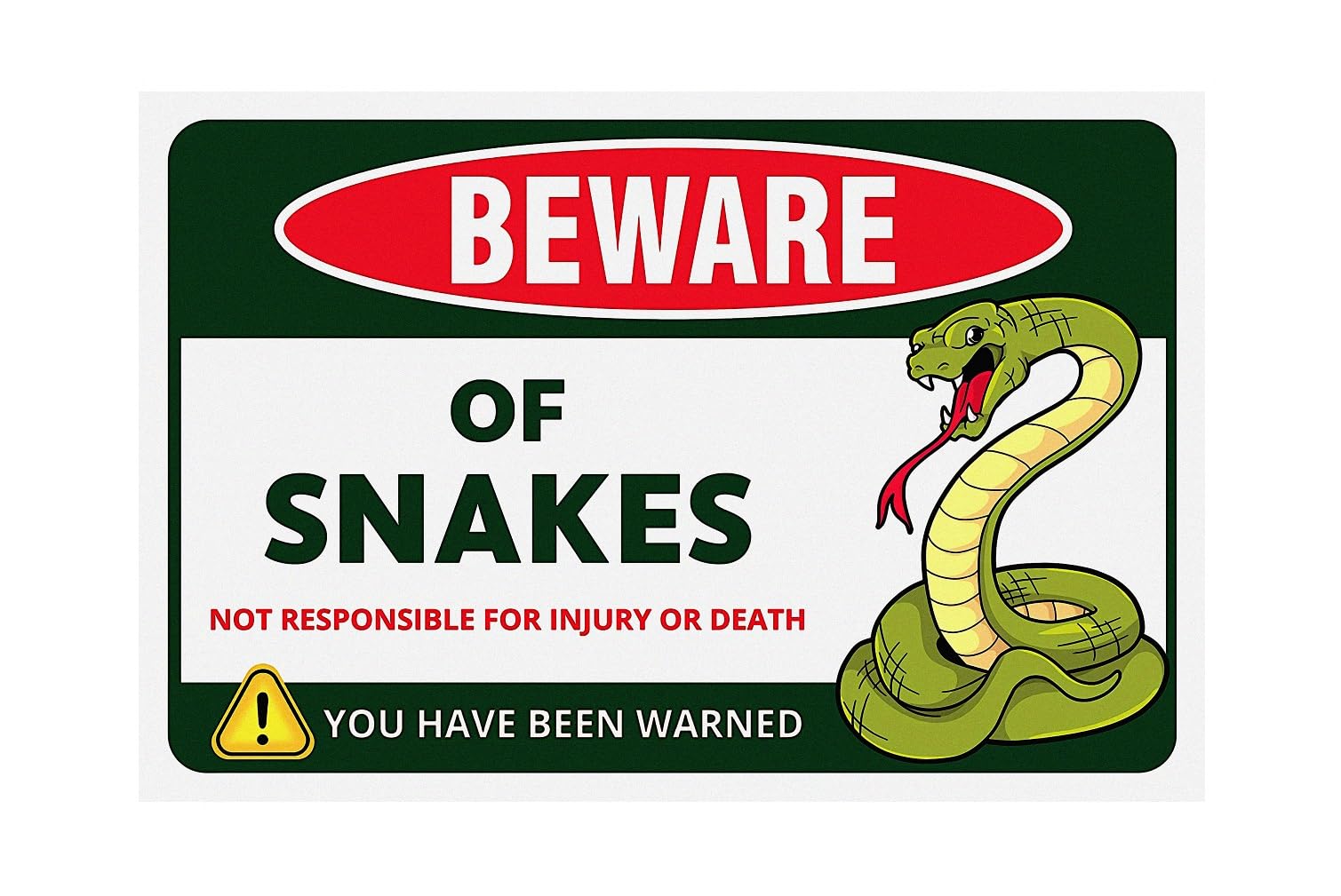Funny Beware of Dog Sign Private Property No Trespassing Warning Signs, Beware of Snakes, Yard Sign Garage Farm Garden Wall Decor Sign Plaque Outdoor for Home Fence 8 X 12 Inches-image-7