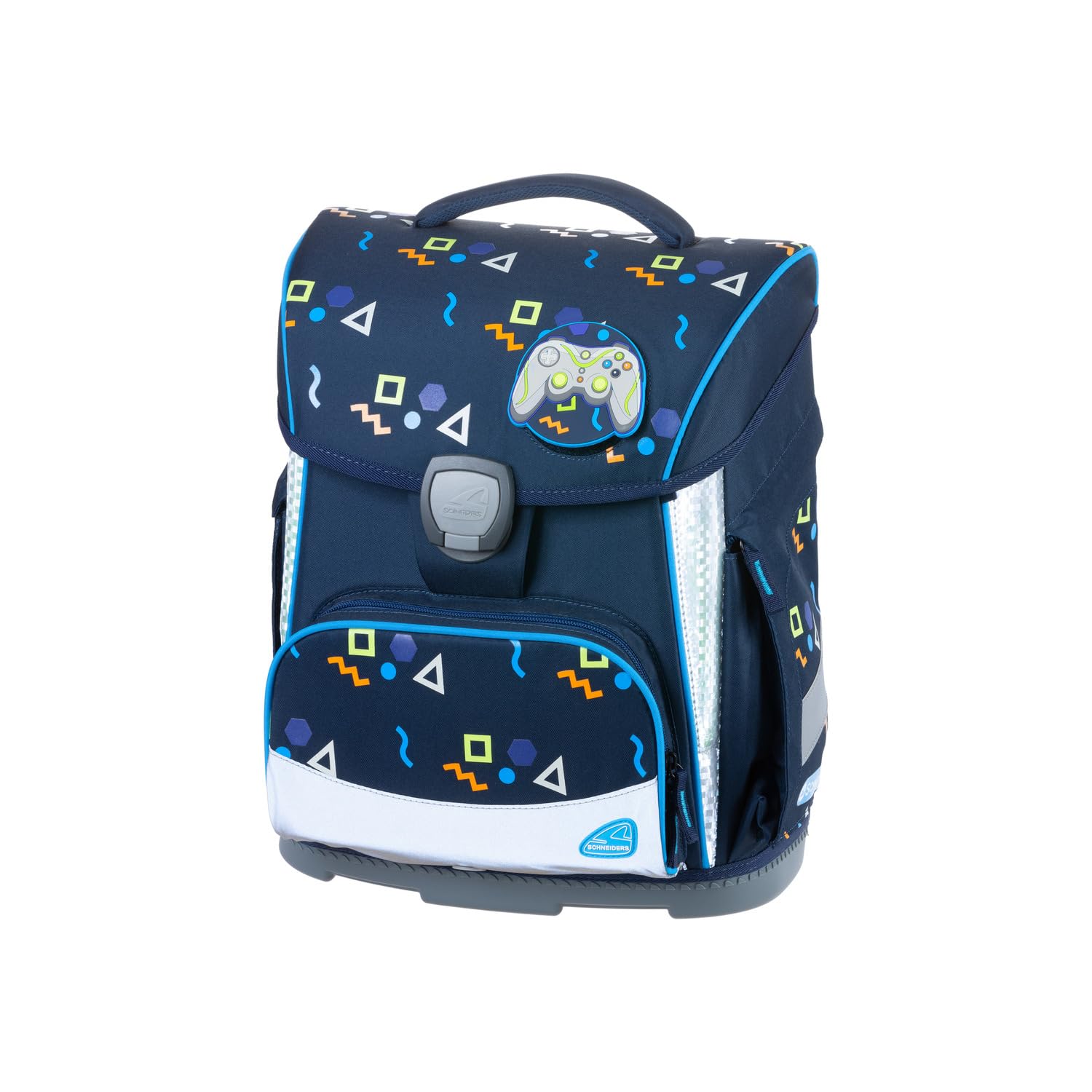 Schneiders 78047-072 - Schulranzen Toolbag Plus Level One, 8-teiliges Set mit Schultasche, Federmäppchen, Schlamper, Sportbeutel, 2 Klett-Motiven und 2 Leuchtstäben