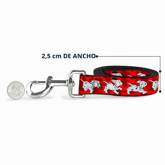 Foto 5 de 6 de Buckle Down Disney Dálmatas Running/Patas Rojo/Blanco/Negro Correa del Perro 1,0 cm de Ancho