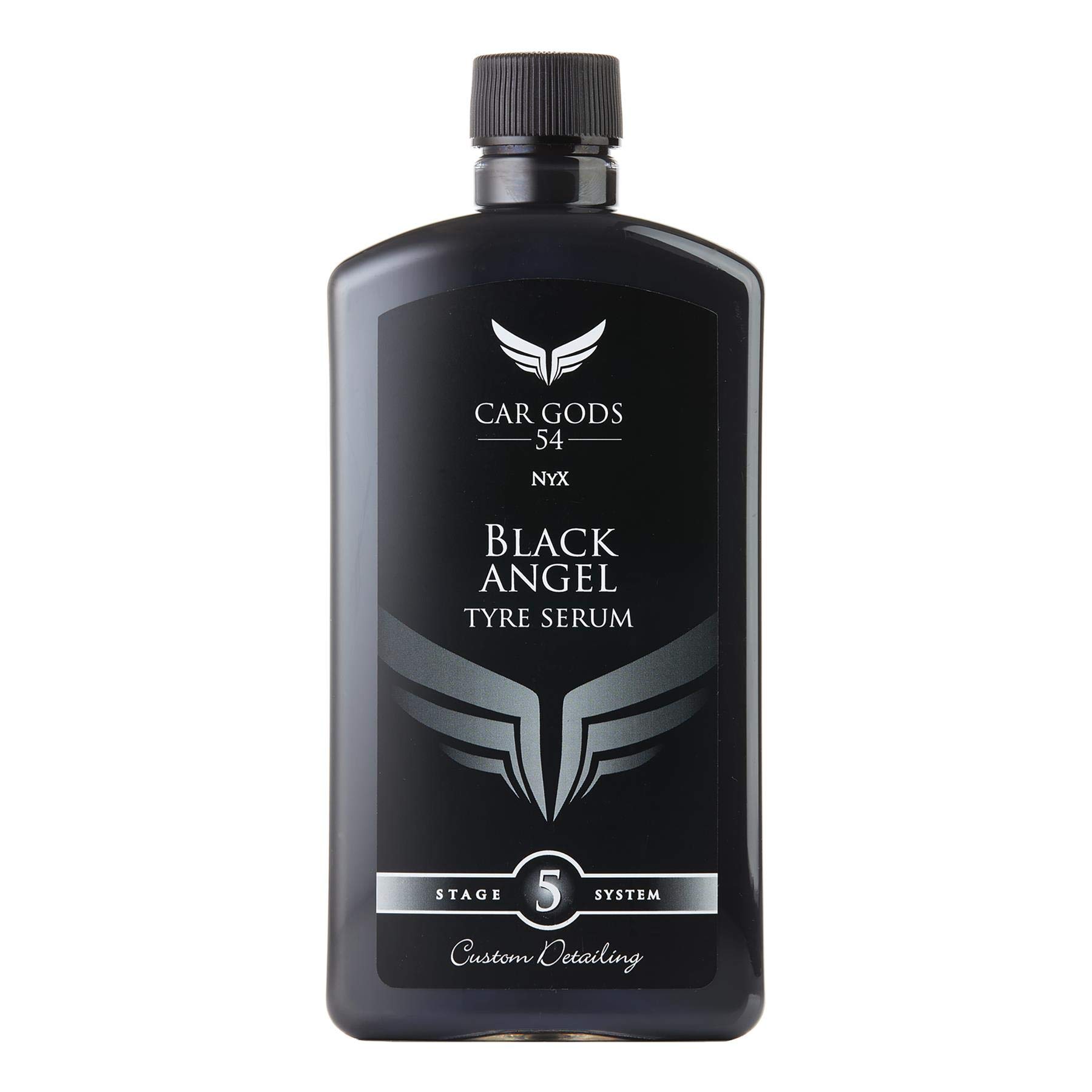 Car Gods Black Angel Pigmented Tyre Shine Ultra Hydrophobic Formula Repels Dirt and Water Tyre Treatment 500ml - Restore Colour of Rubber - Easy To Apply Gel - PH Neutral Acid Free Formulation