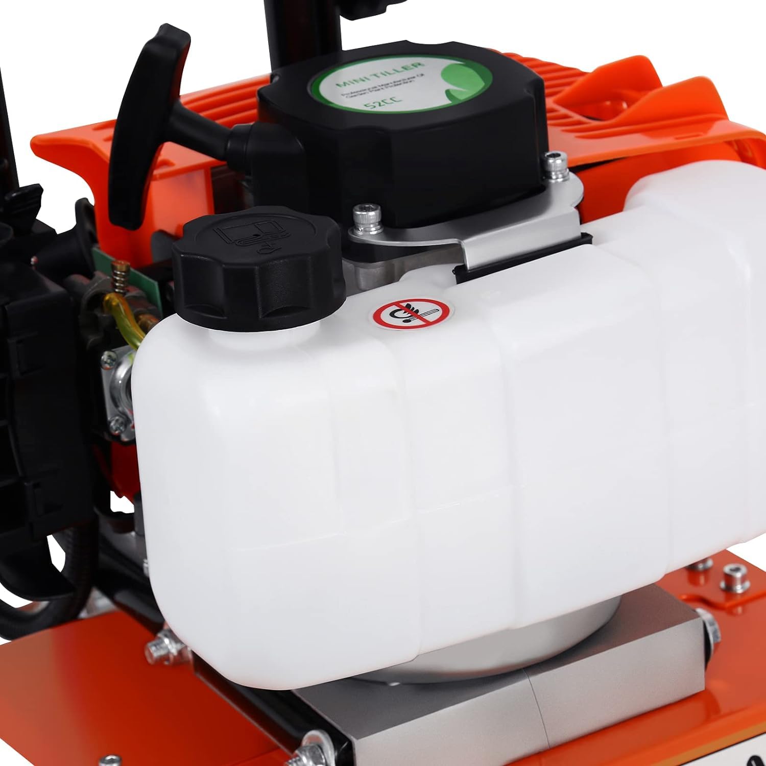 52CC Motoculteur Thermique Essence, Léger 2 Temps Cultivateur Motoculteur, Petite Taille Motobineuse Essence avec Moteur Puissant, Cultivateur à Roue, Facile à démarrer et à Utiliser