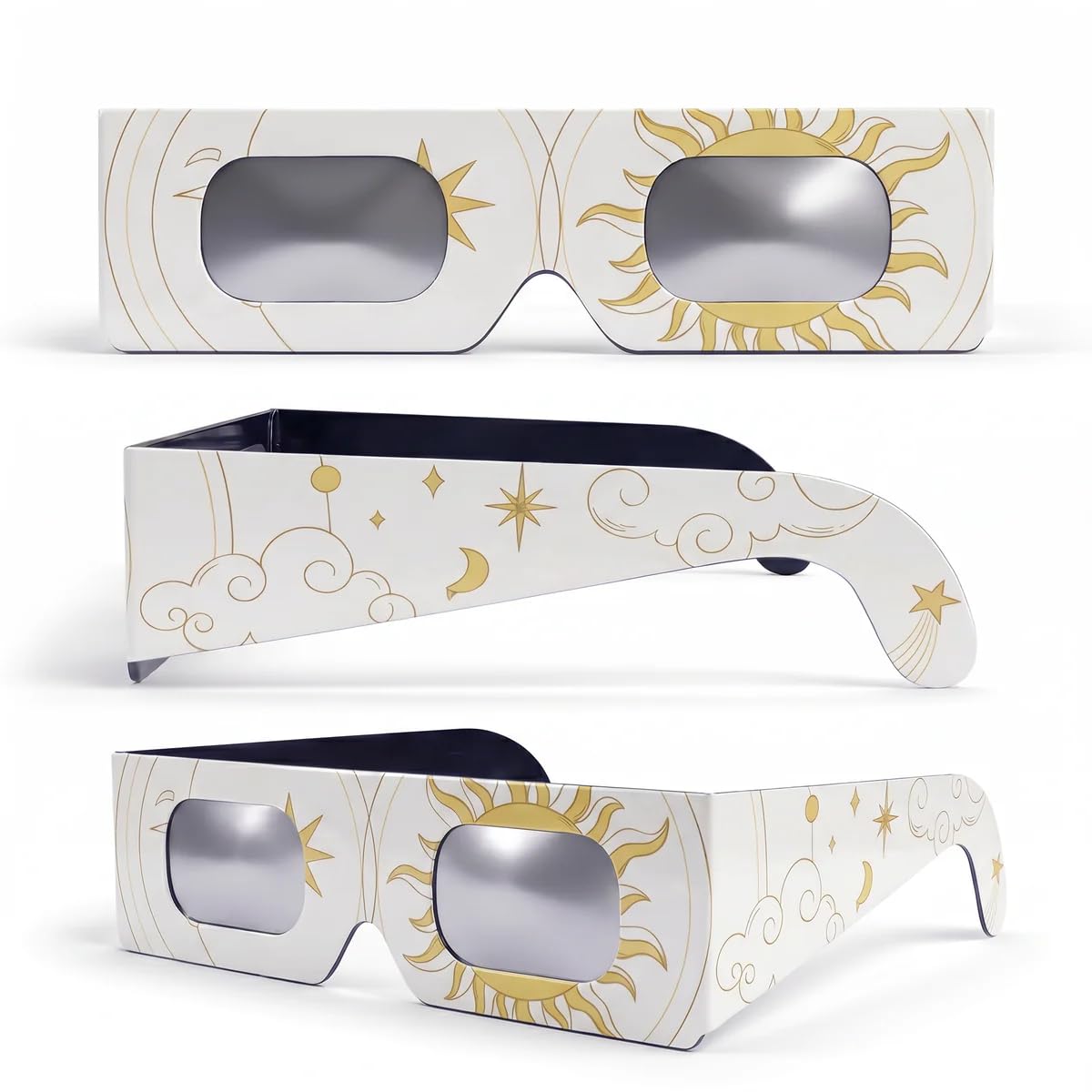 SAFE ECLIPSE 2/6/12 Pack, Solar Eclipse Glasses, 45mm Frame Height, Fits Over Optical Glasses, EN ISO 12312-2:2015 Tested, CE Marked for Safe Direct Sun Viewing – Zodiac