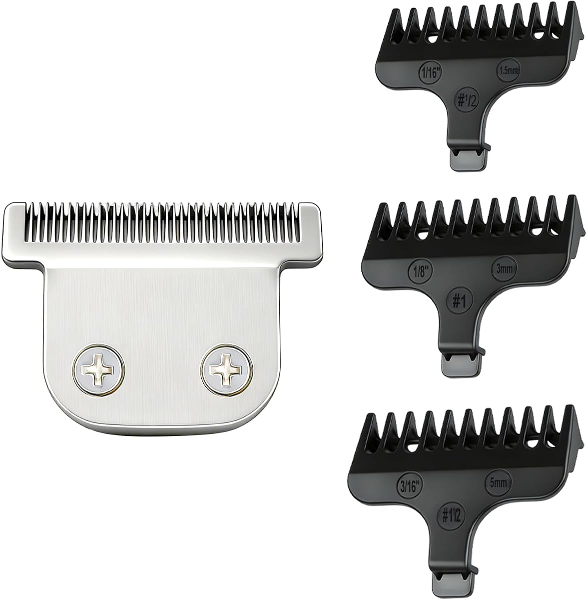 T-Blade and Comb Kit Compatible with Wahl 9864 9864SS 9686 9818A, 1 Pack | Steel 1.5mm 3mm 5mm combs & 1 T-blade kit. Compatible with Wahl 9864 9864SS 9686 9818A 9854L 9876L WSS3L SS2L. Easy setup.