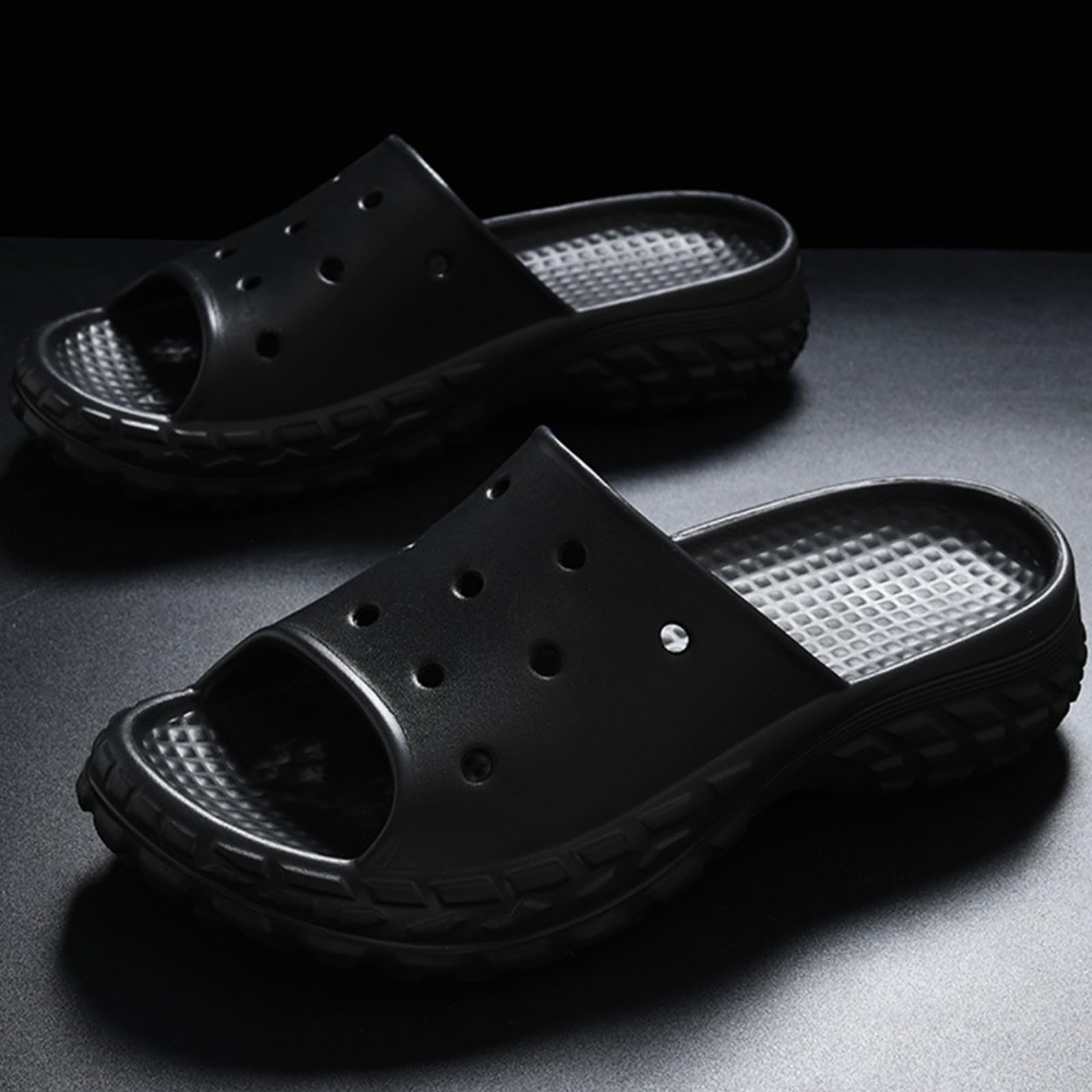 Claquette Hommes Les Tongs De La Mode Décontractés pour Pantoufles Merde Douce Merde-noir-42-43