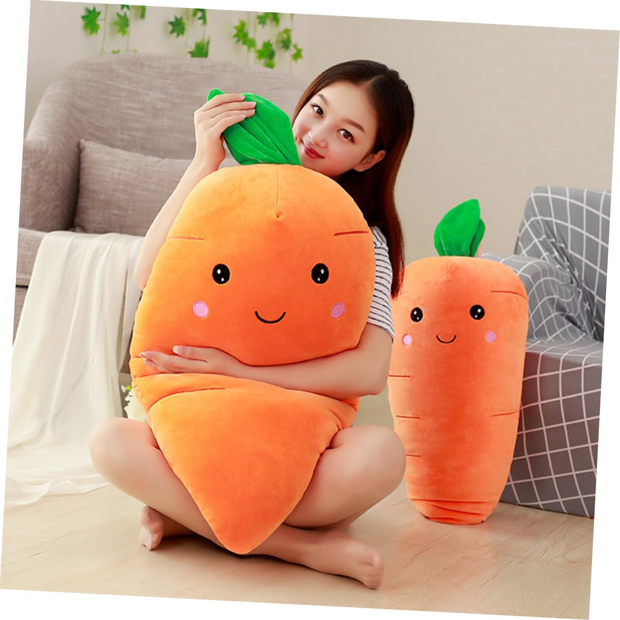 1 Pièce Coussin de Carotte Peluche Décoratif pour Canapé Oreiller pour Chambre et Salon Accessoire Original pour Maison Fêtes