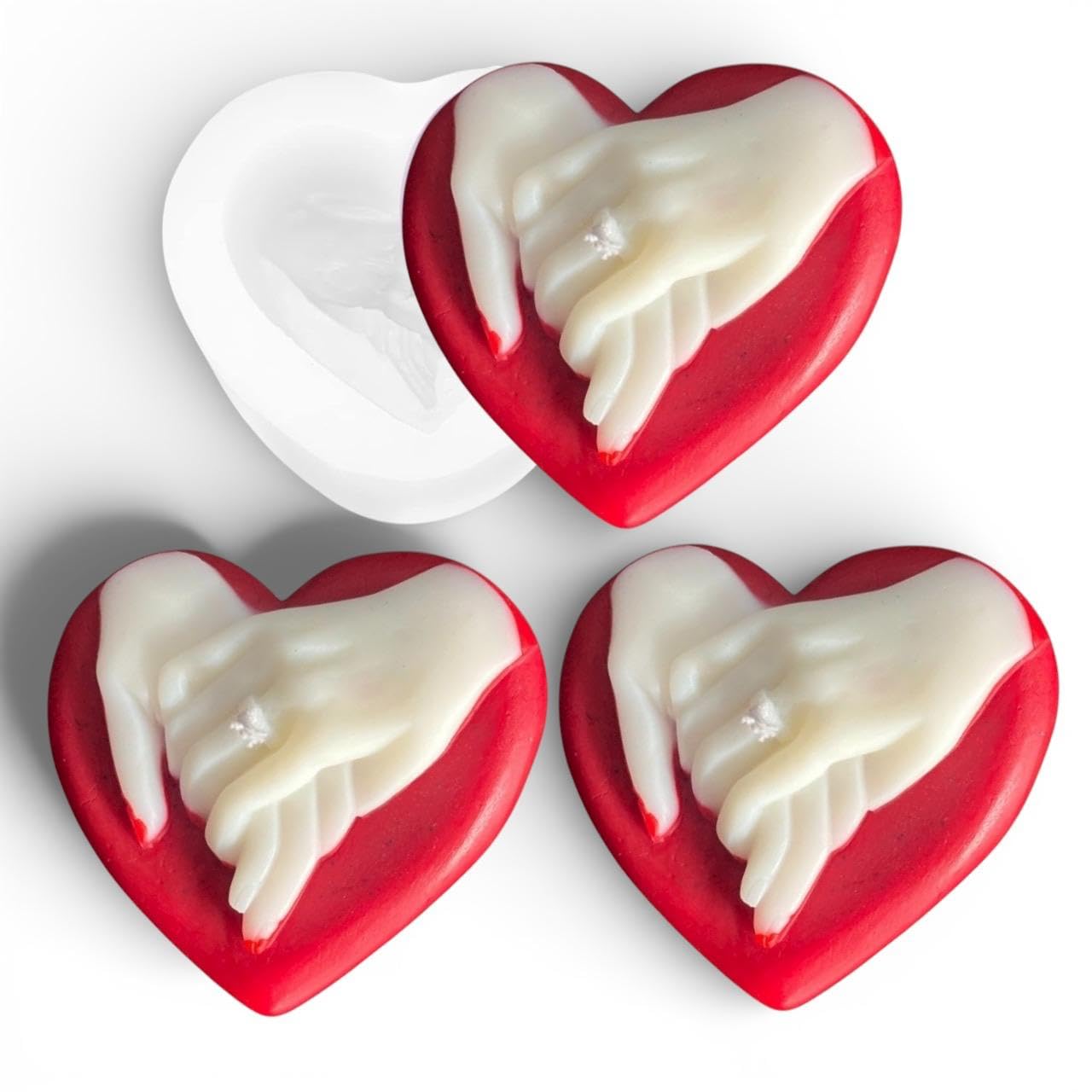 Silicone Mold Couple Candle Mould Heart Shape Candle Making Molds Holding Hands Engagement Wedding Proposal Wax Soap Moulds Resin Art Decorating Cakes Crafts-image-49