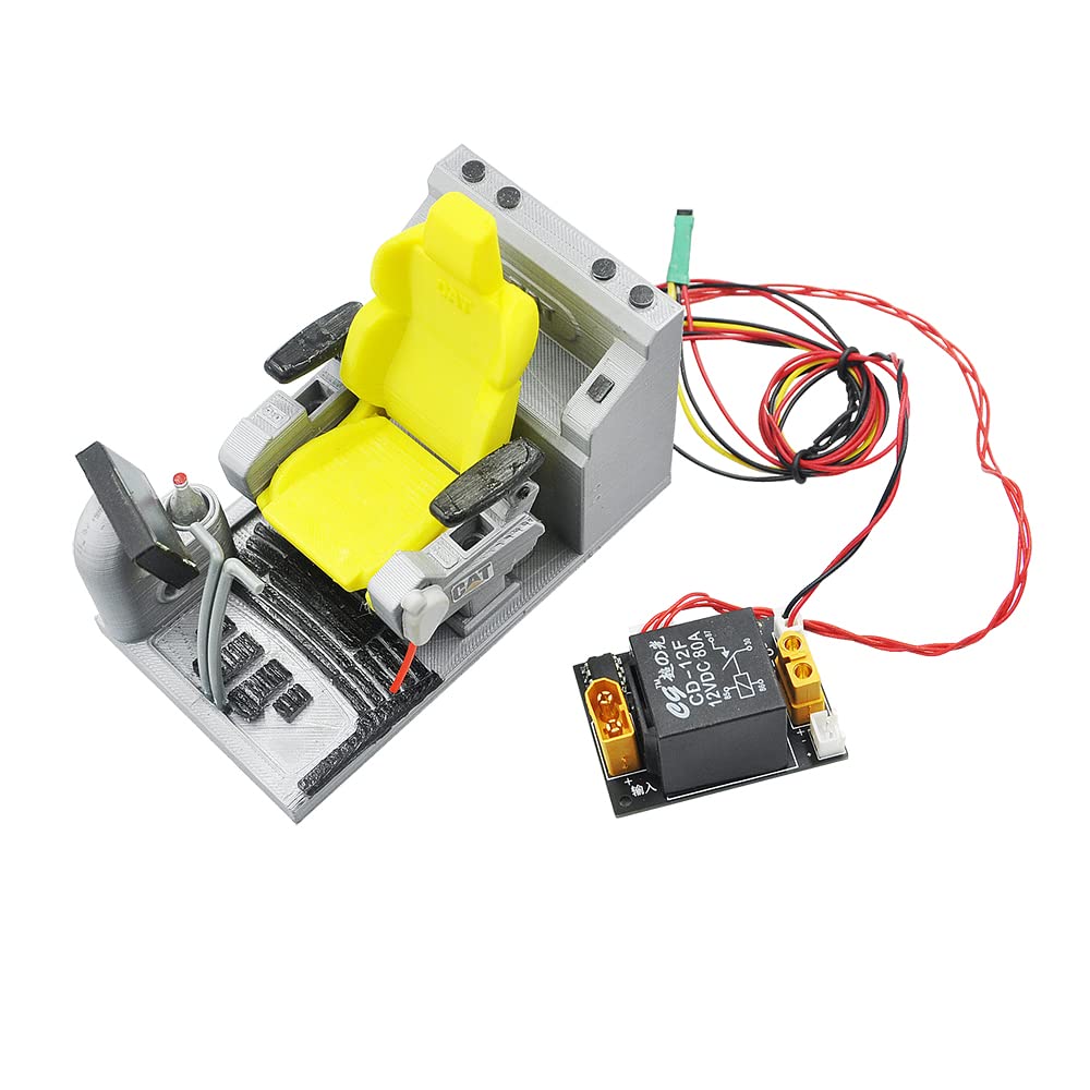 GaYouny 124x70mm Excavator Cab Interior Seat with OLED Display System for 1/12 RC Hydraulic Excavator Upgrade Parts Beatirce (Color : Seat Screen PowerKey)