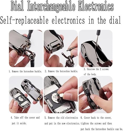 Miniatura 6 de Encendedor de antorcha, encendedores a prueba de viento, encendedor de reloj, recargables a prueba de viento, encendedor fresco con forma de