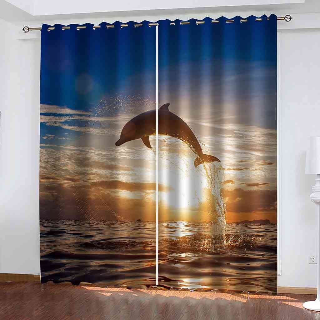 Rideaux de Fenêtre pour Chambre d'enfants Ocean | Créez un Cocon de Douceur avec la Baleine