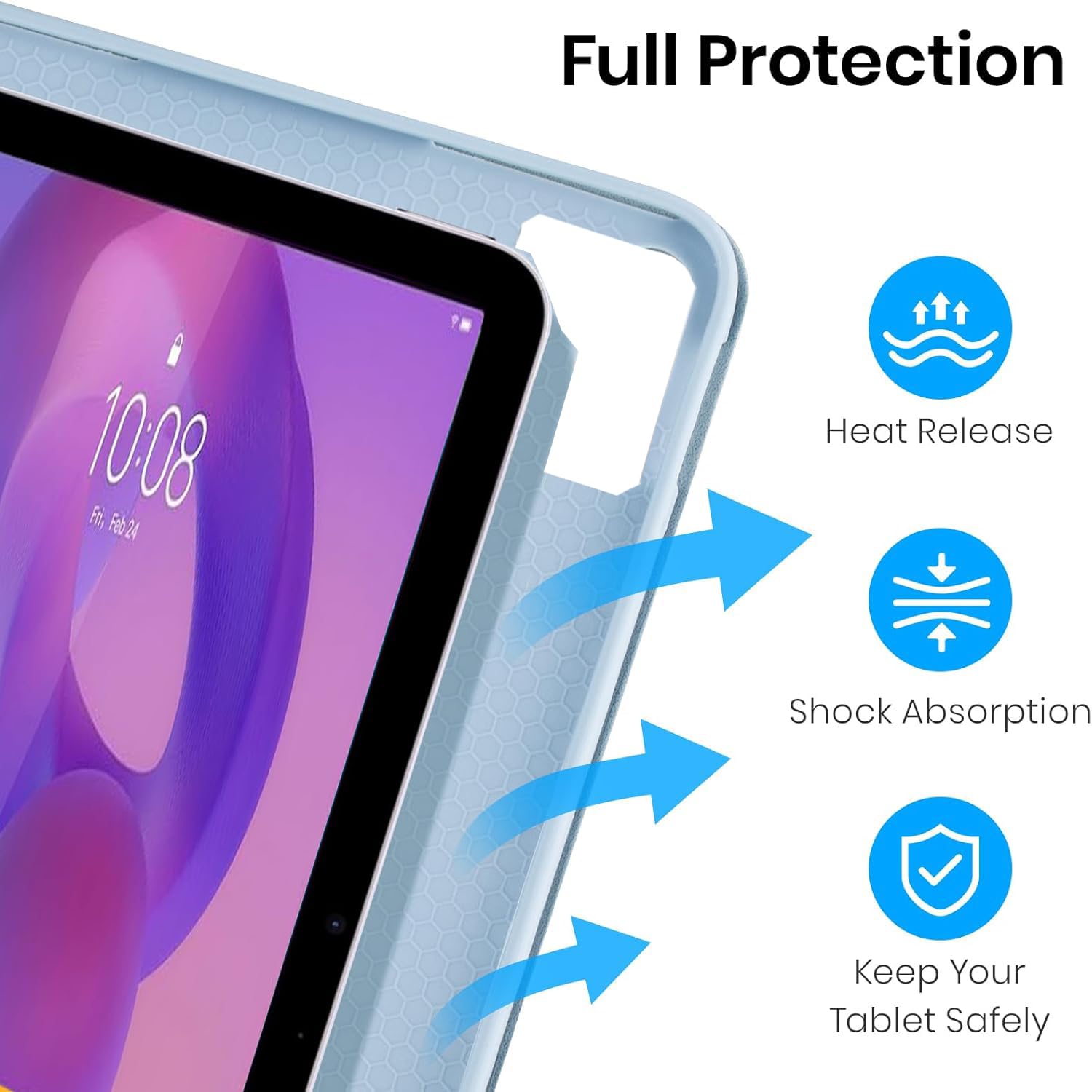 Custodia con tastiera per Lenovo Idea Tab 11" 2025 TB-336FU/TB-336ZU, custodia tastiera per Lenovo Idea 11 Tablet (QWERTZ), custodia protettiva con supporto per matite, tastiera Bluetooth rimovibile