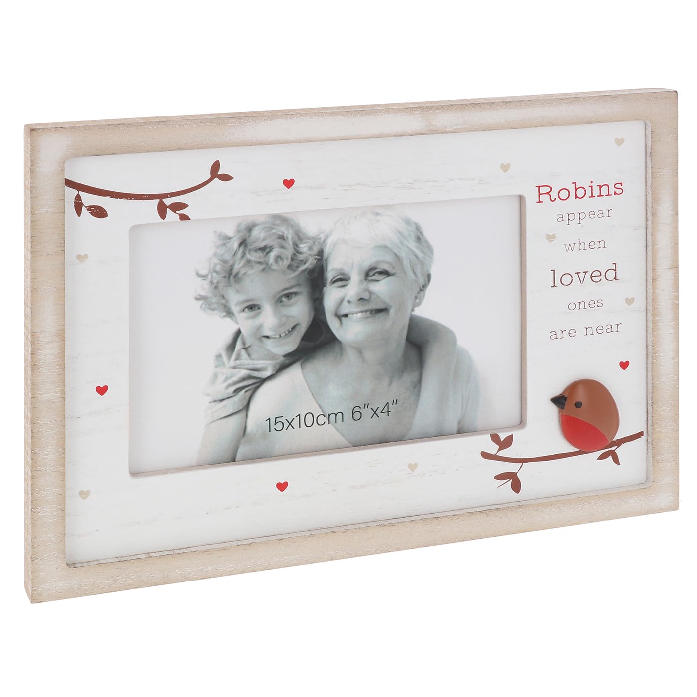 Shudehill Giftware Robins Appear When Loved Ones Are Near Wooden 6x4 Photo Frame - Family Sentimental Gift Idea