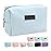 MAANGE Small Makeup Bag, Travel Cosmetic Bag Make Up Bag for Purse Makeup Pouch PU Leather Portable Versatile Zipper Pouch For Women (White)