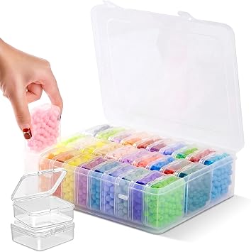 30-Piece Small Storage Box with Lid 5.5 x 5.5 x 2 cm Mini Plastic Box Made of Clear Plastic Sorting Box with Hinged Lid Plastic Box for Beads, Jewellery, Crafts and Small Parts