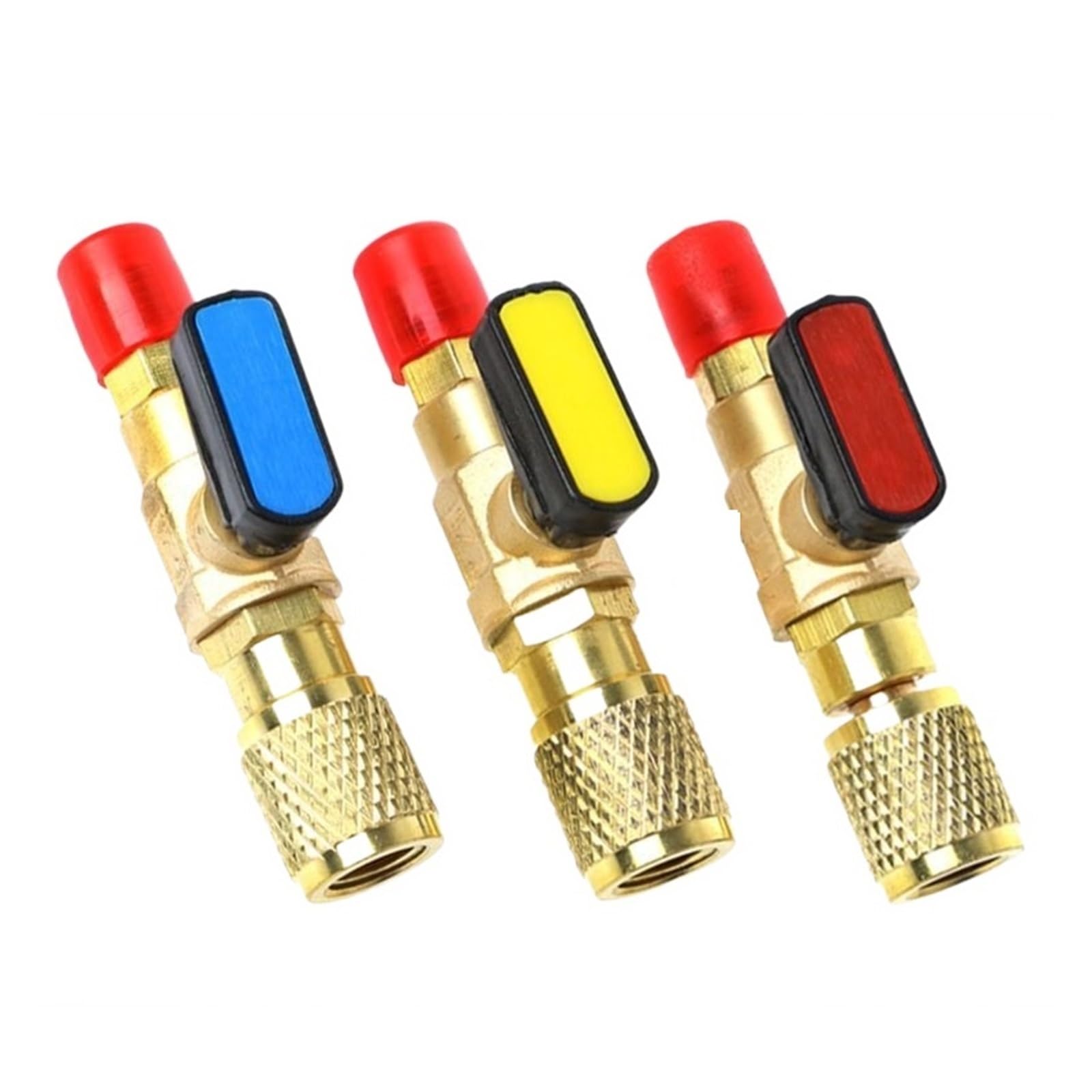 Vanne à Sphère, Vanne à Boisseau sphérique Droite en Laiton 1/4 "mâle à 1/4" Femelle tuyaux de Charge de réfrigérant Accessoires de collecteur A/C