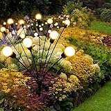 GIGAWATTS GW-301WW 8 LED Solar Firefly Plug-in Ground Lamp BIS Approved Lights Decoration Lighting for Garden Home Patio Lawn Outdoor Yard Backyards Pathways Campgrounds (Warm White, Pack of 1)