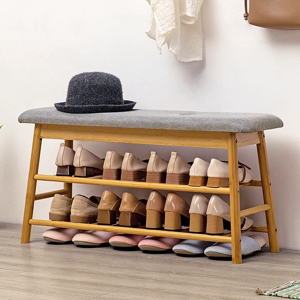 Étagère à chaussures de rangement à 3 niveaux banc meuble entrée bois