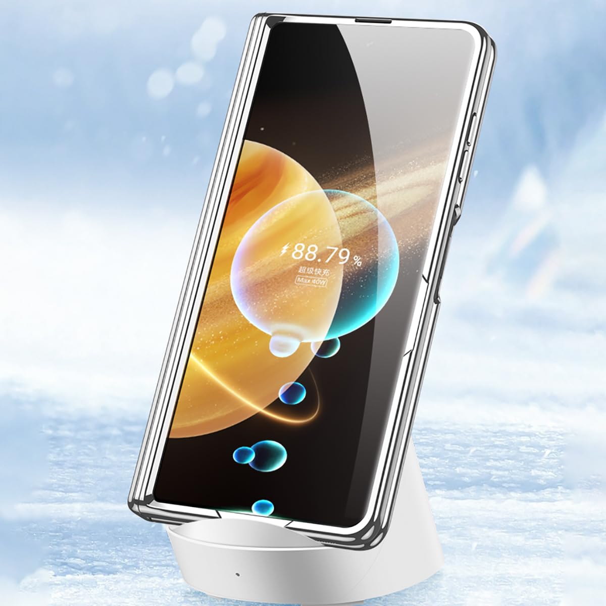 COQUE Custodia per telefono Honor Magic V5 con pellicola anti-Peep, guscio di copertura pieghevole in stile Supercar, custodia trasparente per Honor Magic V5-Oro
