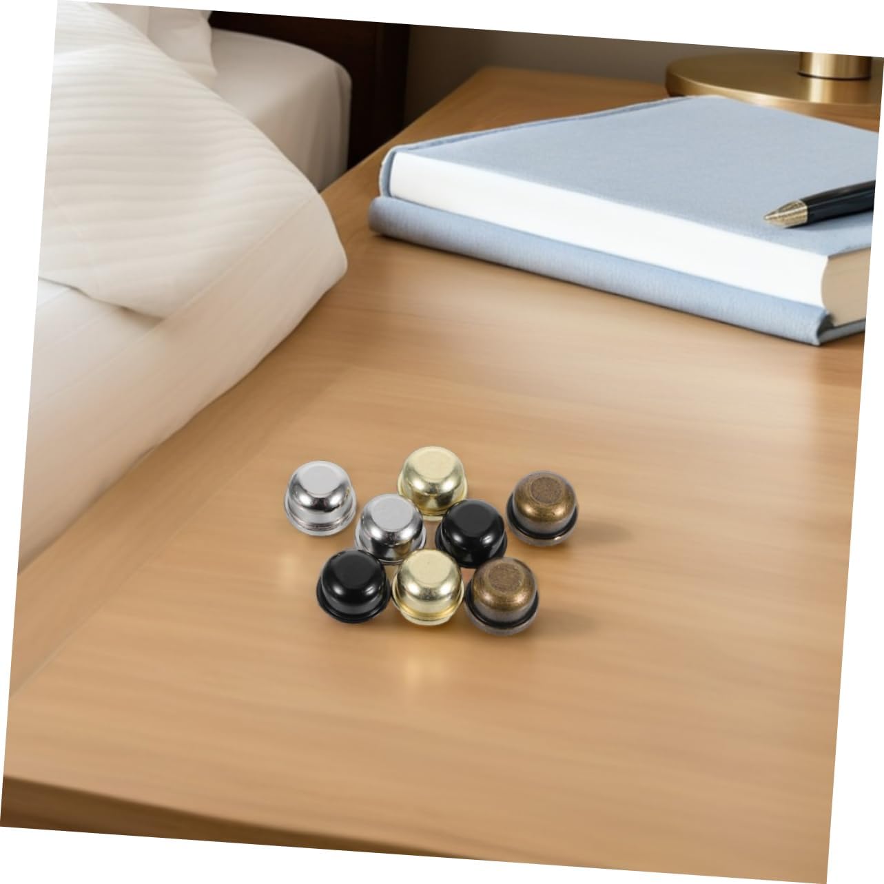 OSALADI 16pcs Lamp Finials Caps Hole Metal Light Shade Screw Cap Accessories for Table Lamp Elegant Decorative Horn Frame Hat for Home Decor