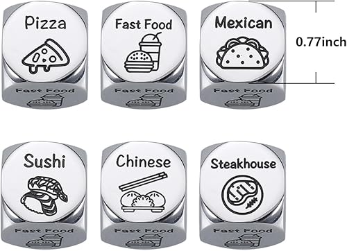 Miniatura 6 de Rellenos de calcetines para esposa, dados de juego de intercambio de Navidad para hombres, dados de comida para parejas, decidedores de decisiones