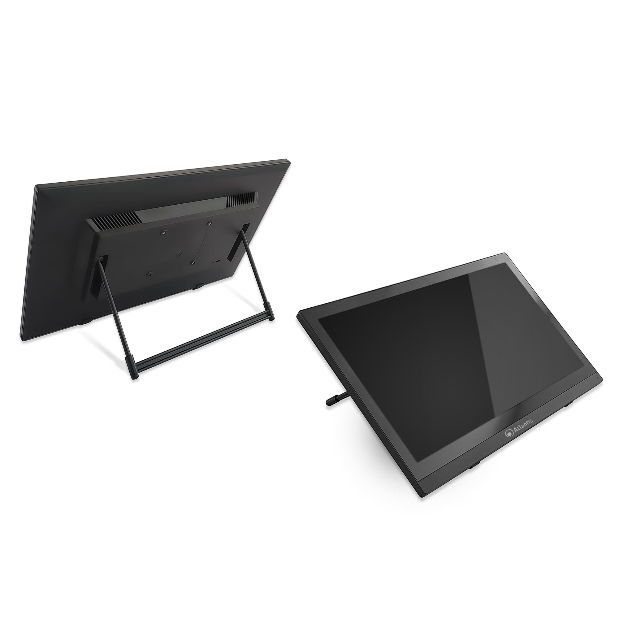 Atlantis Monitor Touch 16 pollici Full HD a 10 tocchi, inclinabile | FHD 1920x1080, HDMI/VGA, inclinazione 15°-50°, vetro protettivo 7H, contrasto 800:1, VESA 75, cod. A05-T16A-VHM